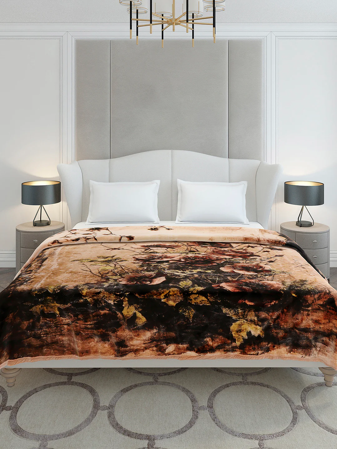 Floral Printed Double Bed 2 Ply, 947 GSM Blanket for Heavy Winter - (Bandhan) with Fragrance - Image 2