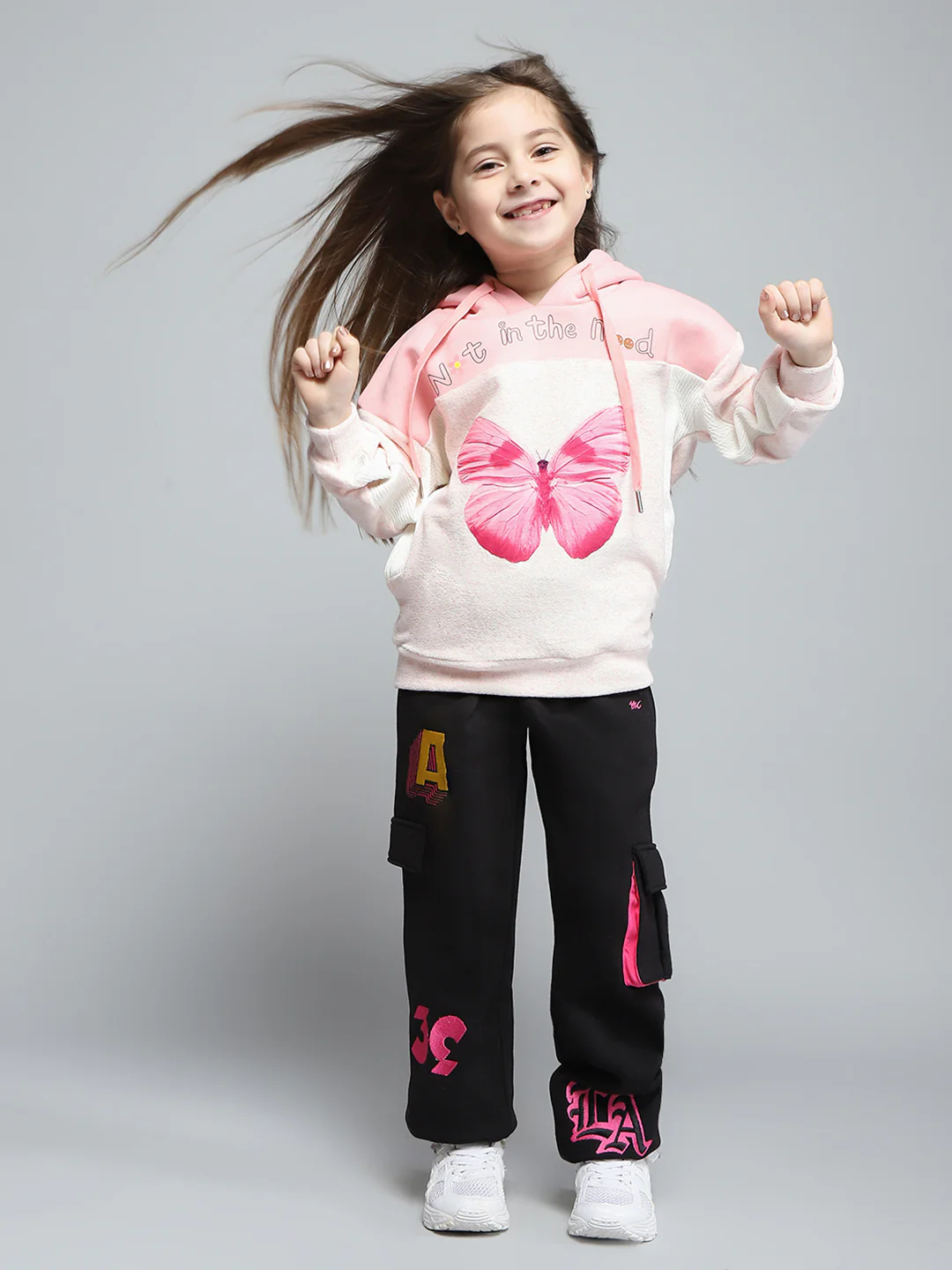 Girls Black Printed Regular Fit Lower - Image 2