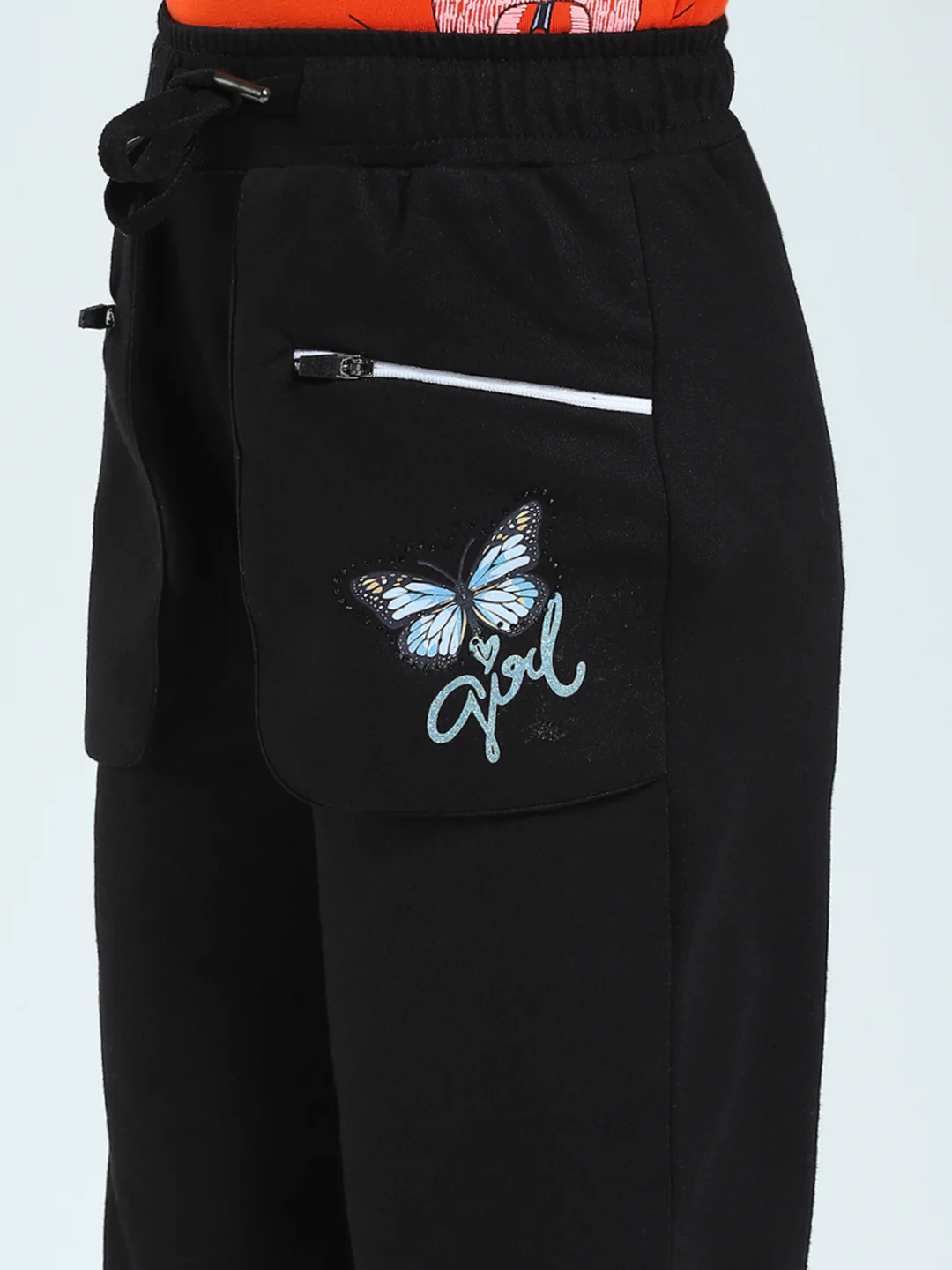 Girls Black Solid Regular Fit Lower - Image 6