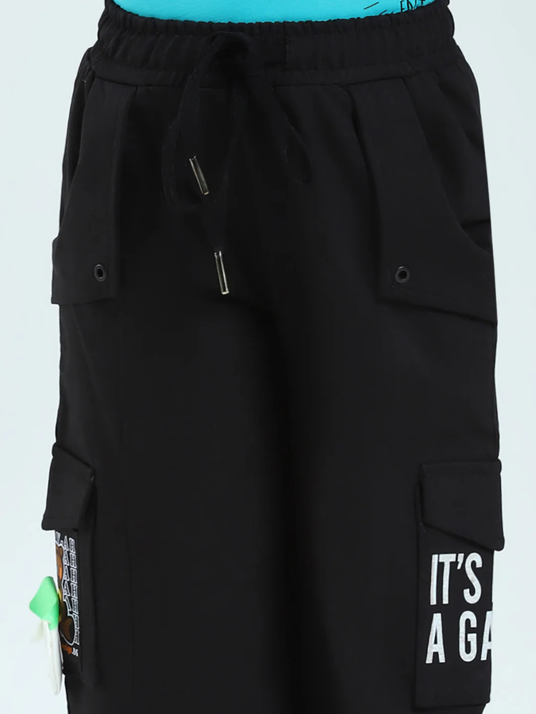 Girls Black Solid Regular Fit Lower - Image 6