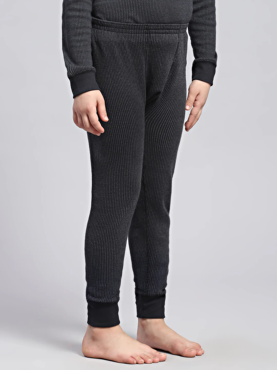 Girls Black Solid Thermal Lower - Image 4