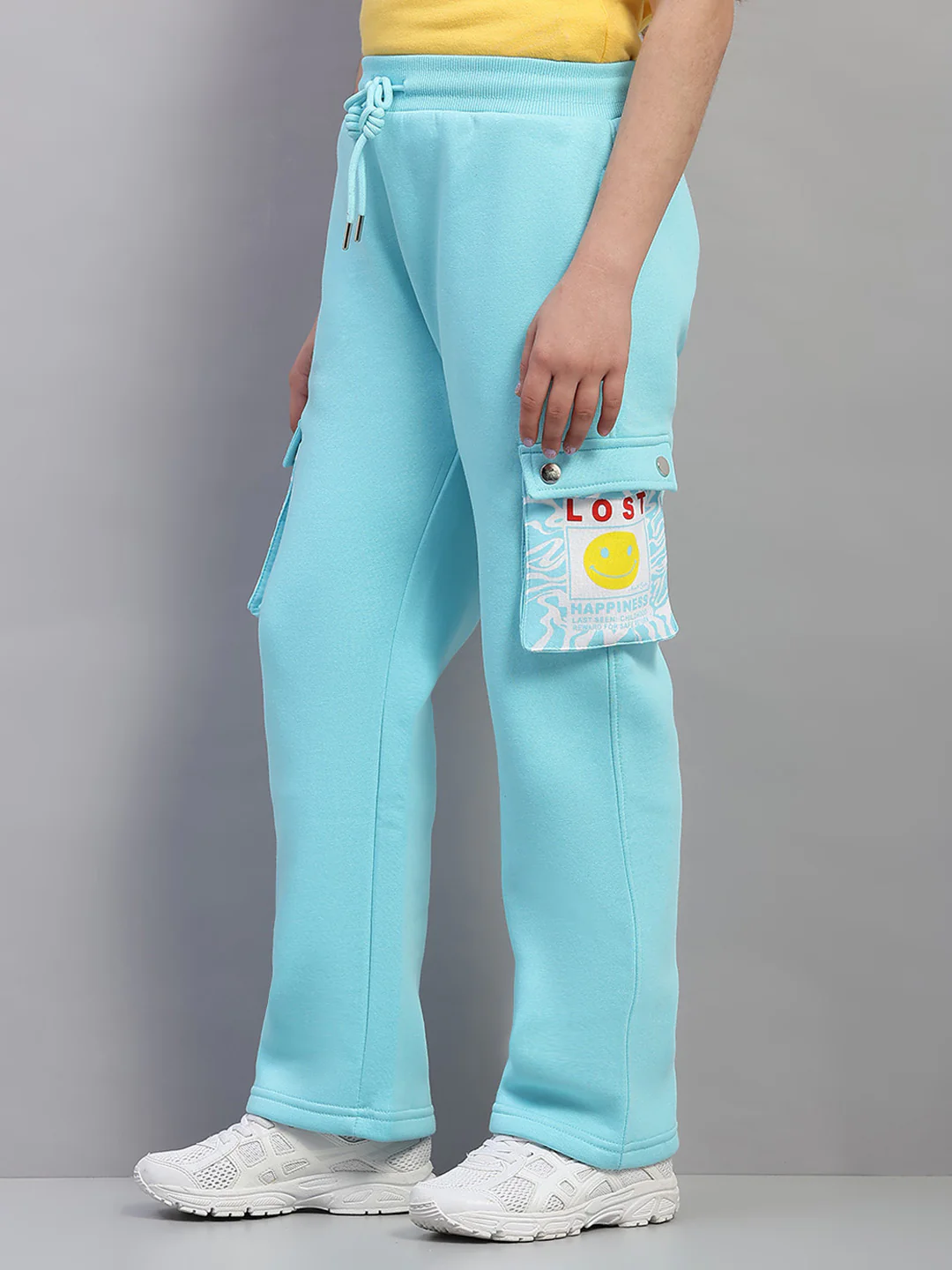 Girls Blue Printed Regular Fit Lower - Image 3