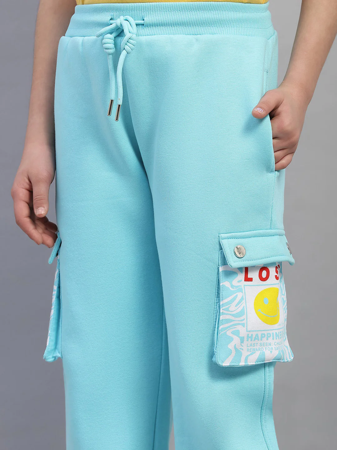 Girls Blue Printed Regular Fit Lower - Image 6