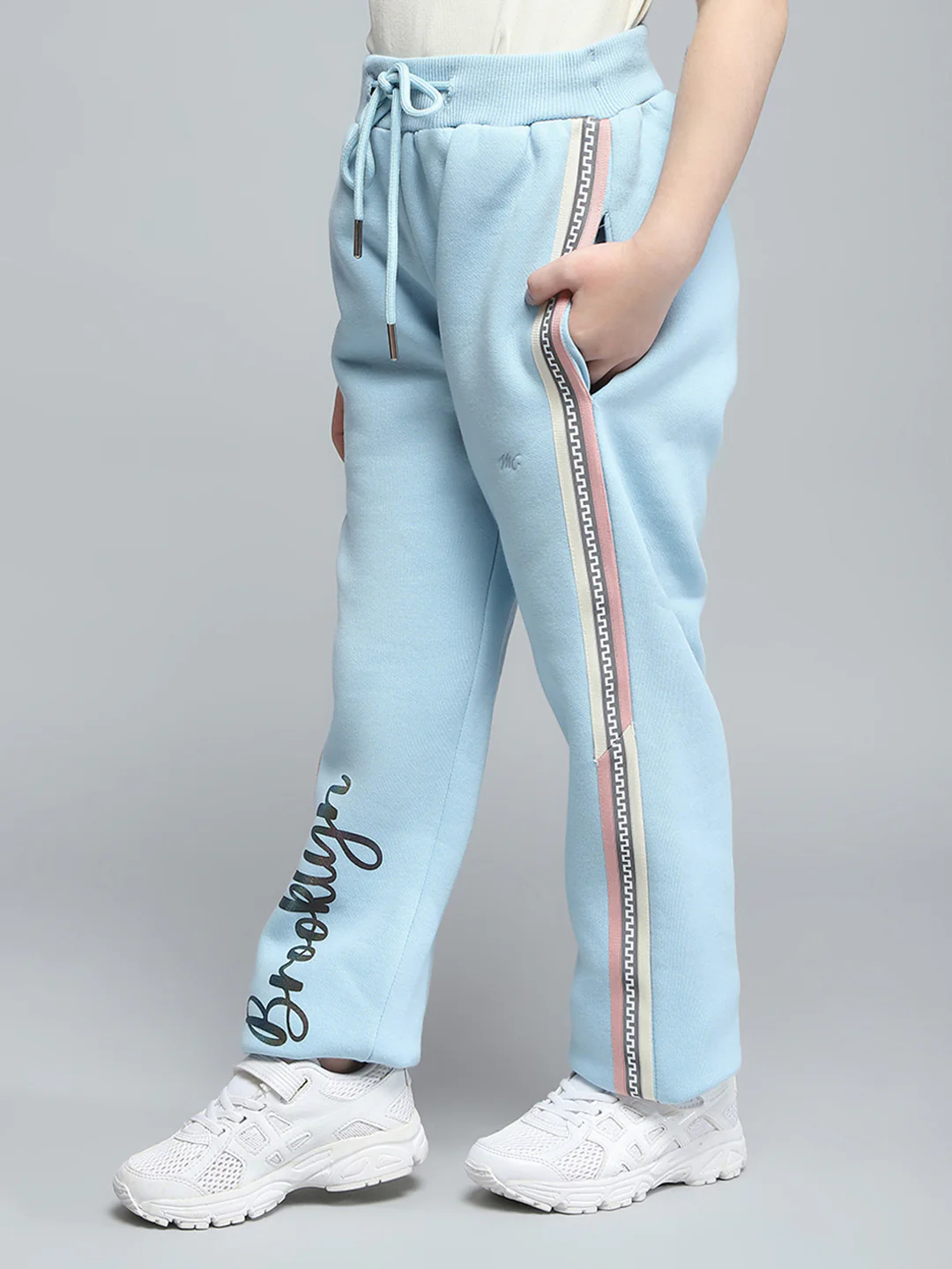Girls Blue Printed Regular Fit Lower - Image 3