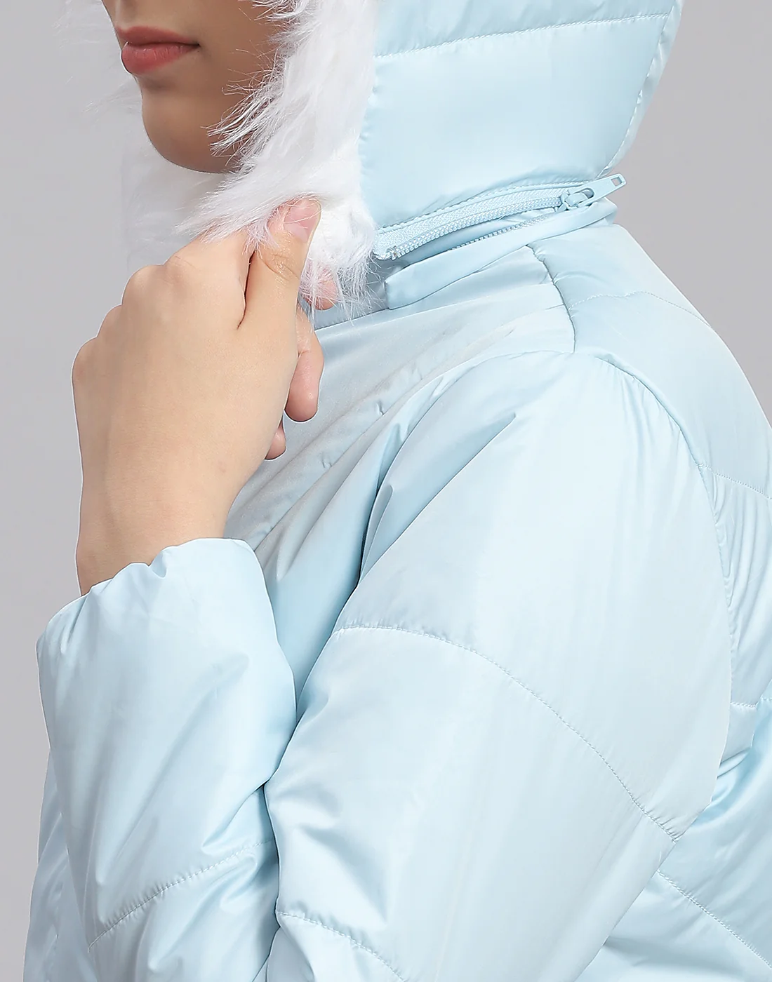 Girls Blue Solid Hooded Full Sleeve Girls Jacket - Image 7
