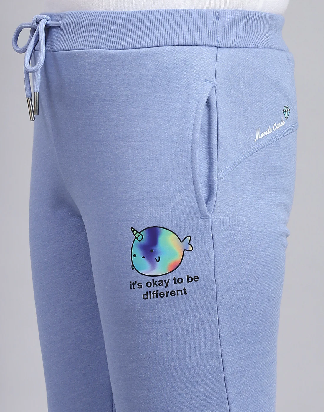 Girls Blue Solid Regular Fit Lower - Image 6
