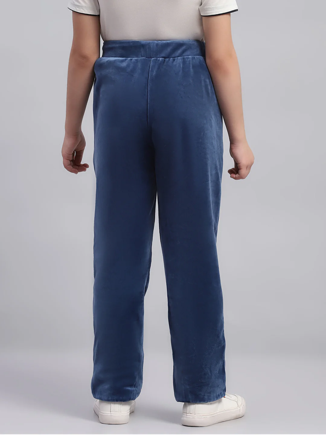 Girls Blue Solid Regular Fit Lower - Image 5