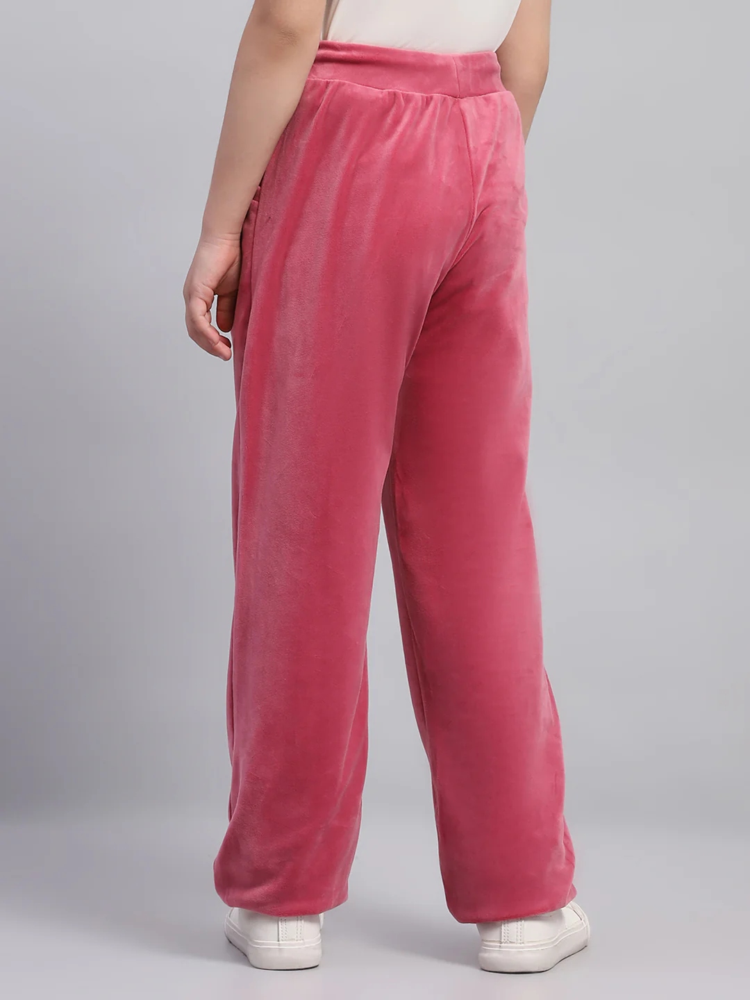 Girls Blue Solid Regular Fit Lower - Image 5