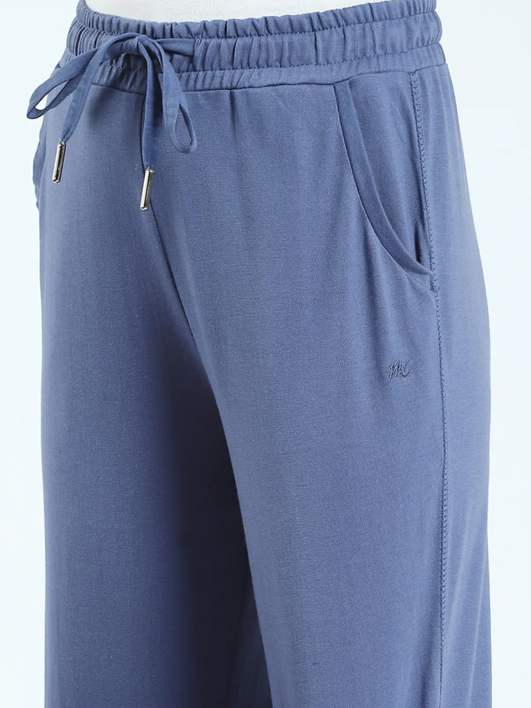 Girls Blue Solid Regular Fit Lower - Image 6
