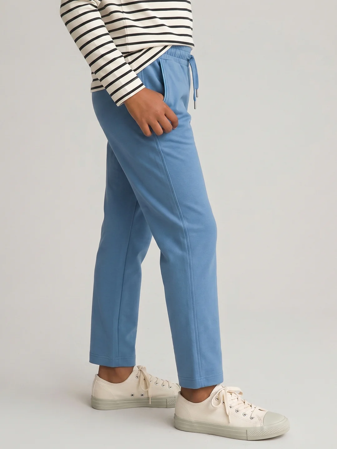 Girls Blue Solid Regular Fit Lower - Image 2