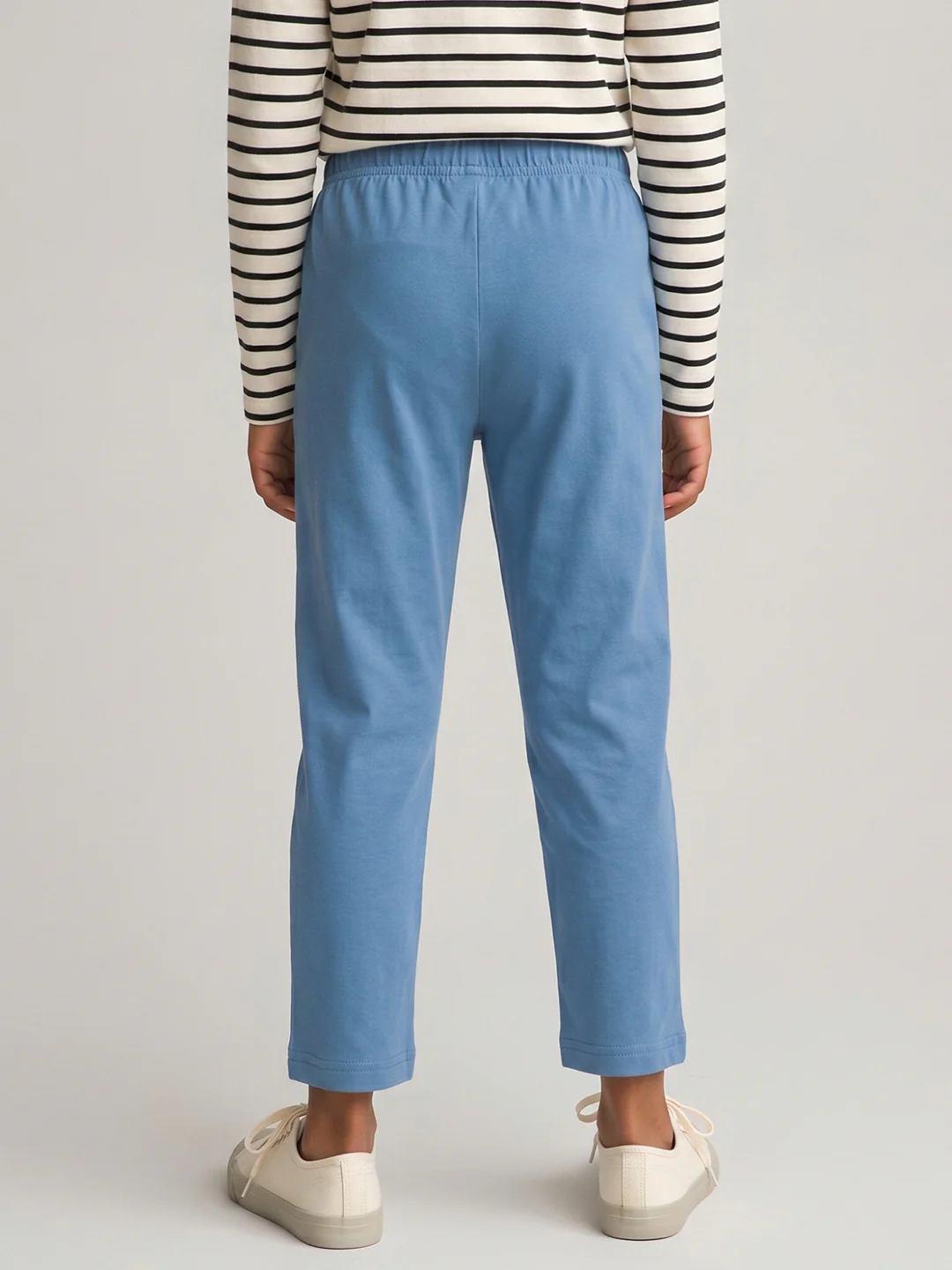 Girls Blue Solid Regular Fit Lower - Image 5