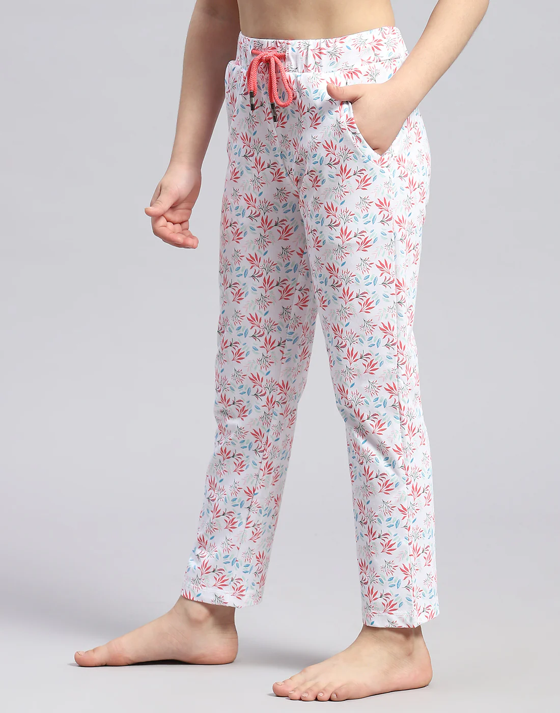 Girls Coral Printed Round Neck Half Sleeve Lower Set - Image 7