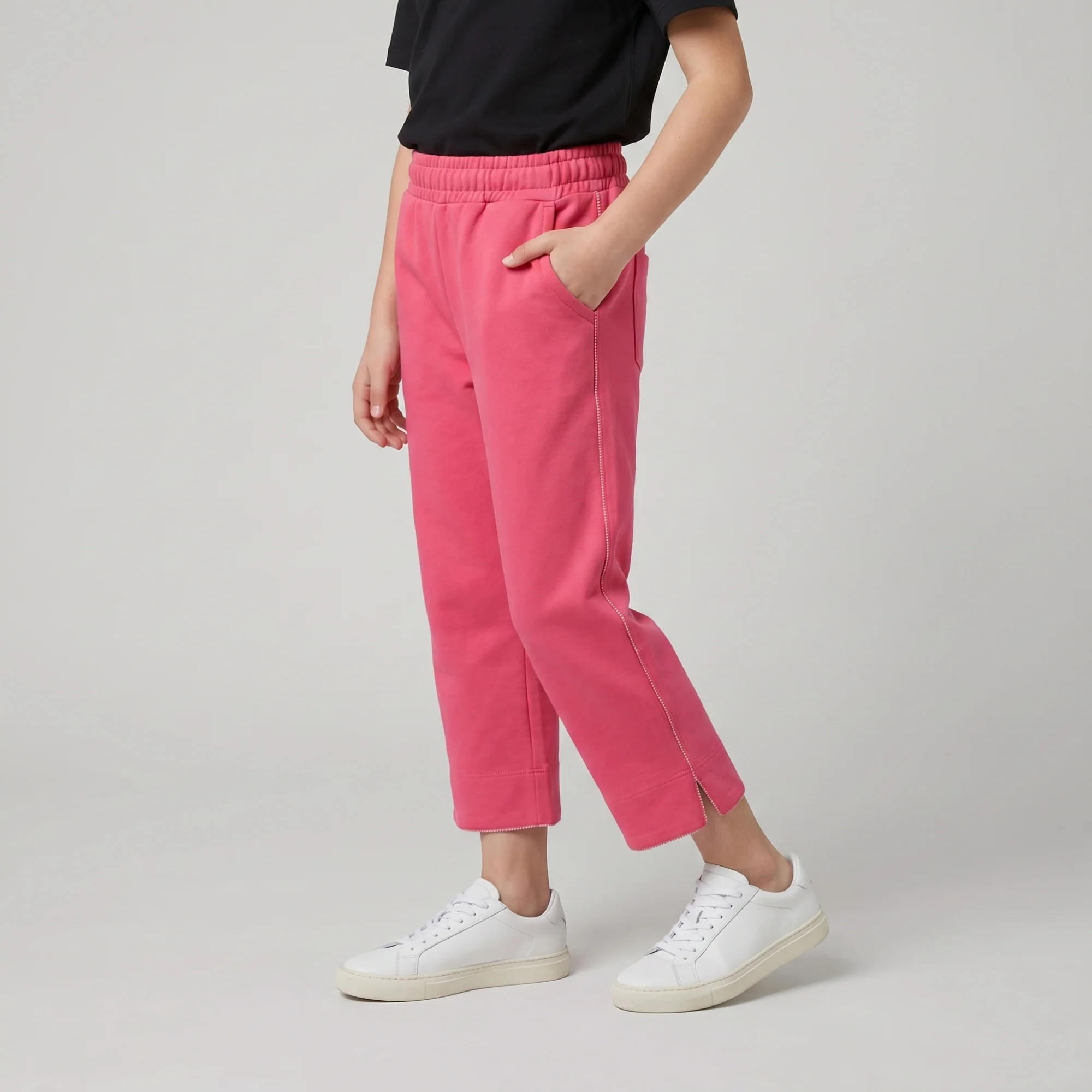 Girls Coral Solid Regular Fit Capri - Image 2