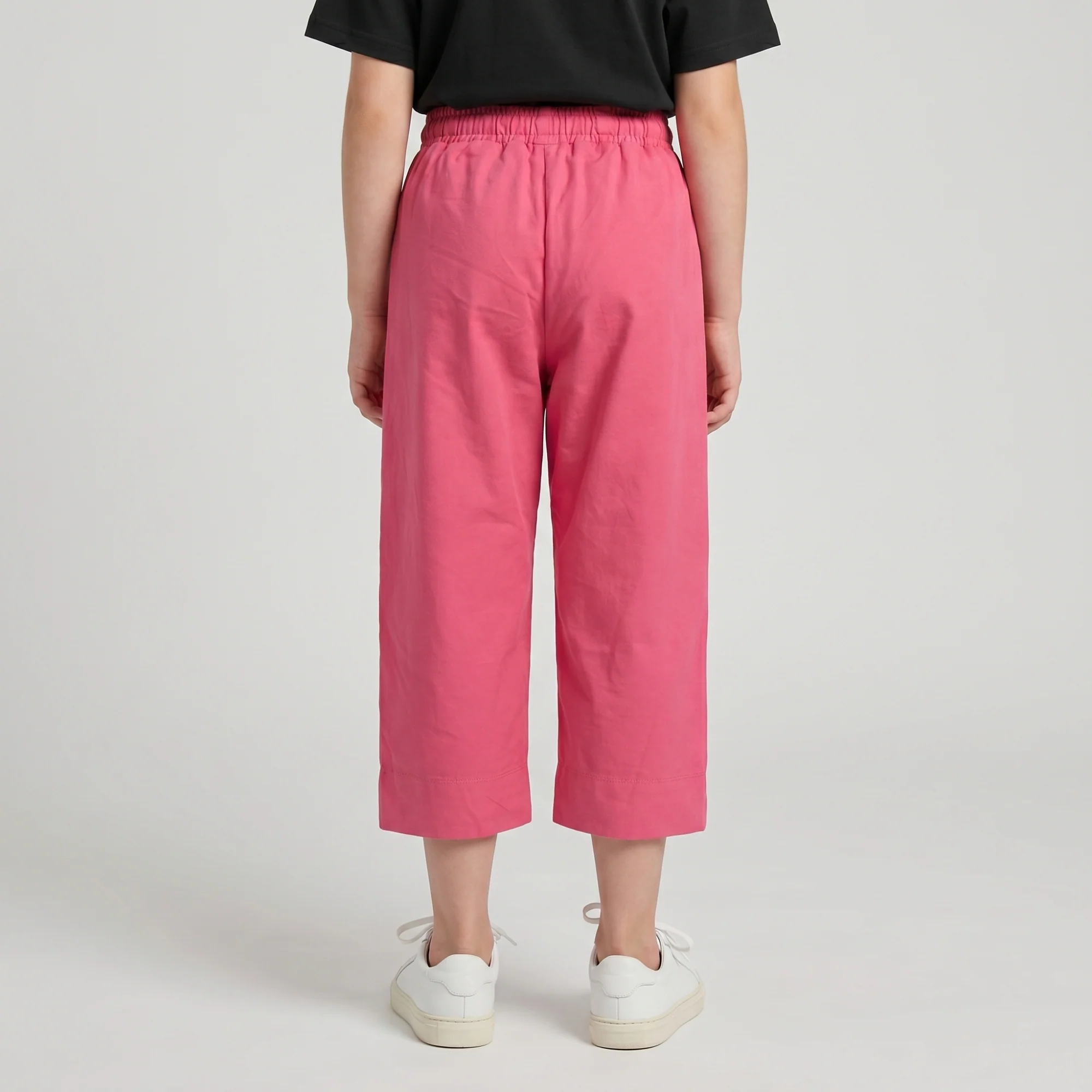 Girls Coral Solid Regular Fit Capri - Image 3