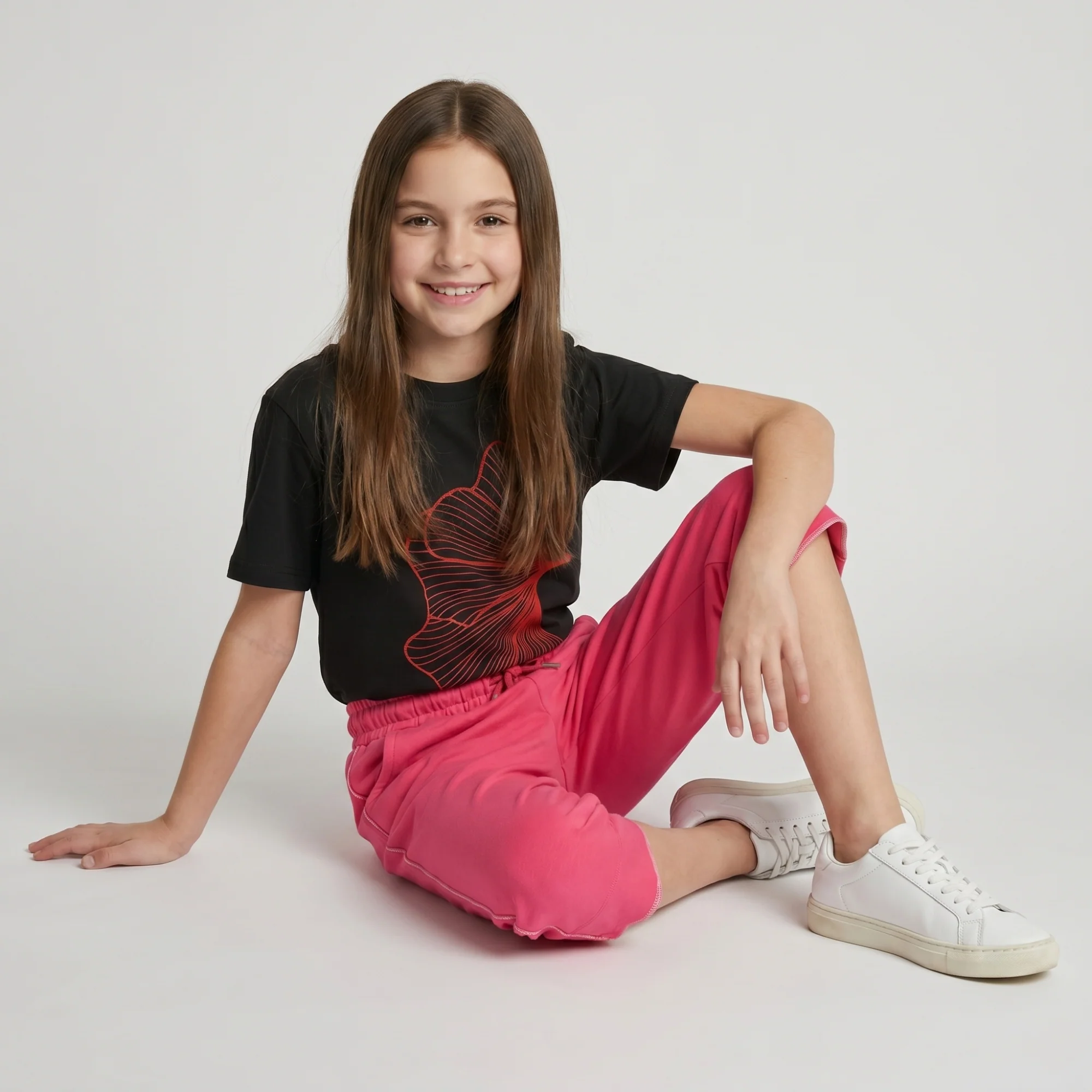 Girls Coral Solid Regular Fit Capri - Image 4