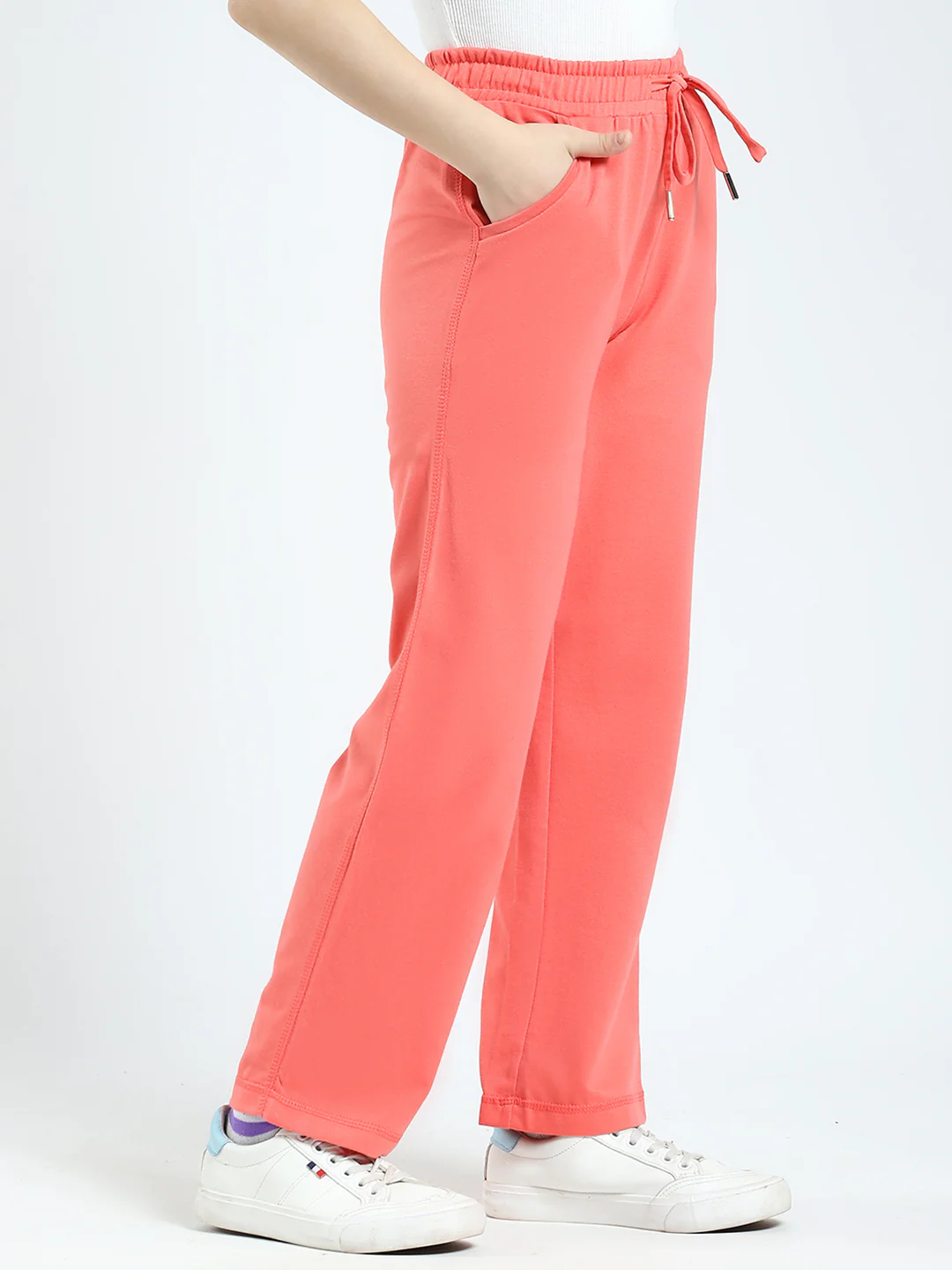Girls Coral Solid Regular Fit Lower - Image 4