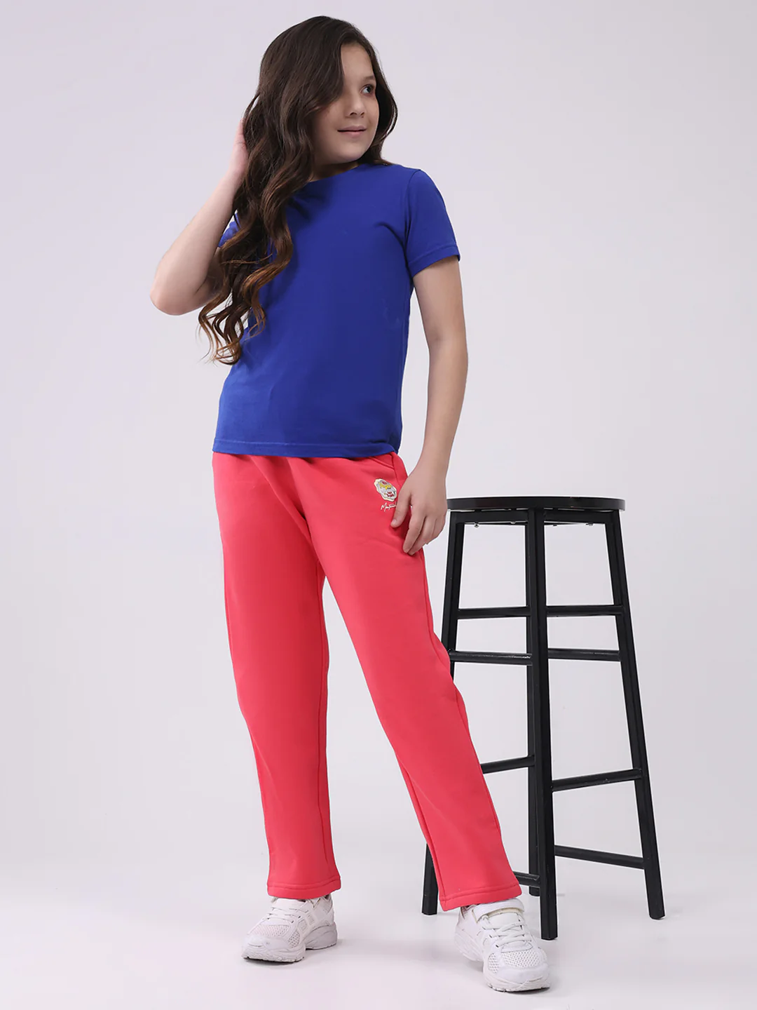 Girls Coral Solid Regular Fit Lower - Image 2
