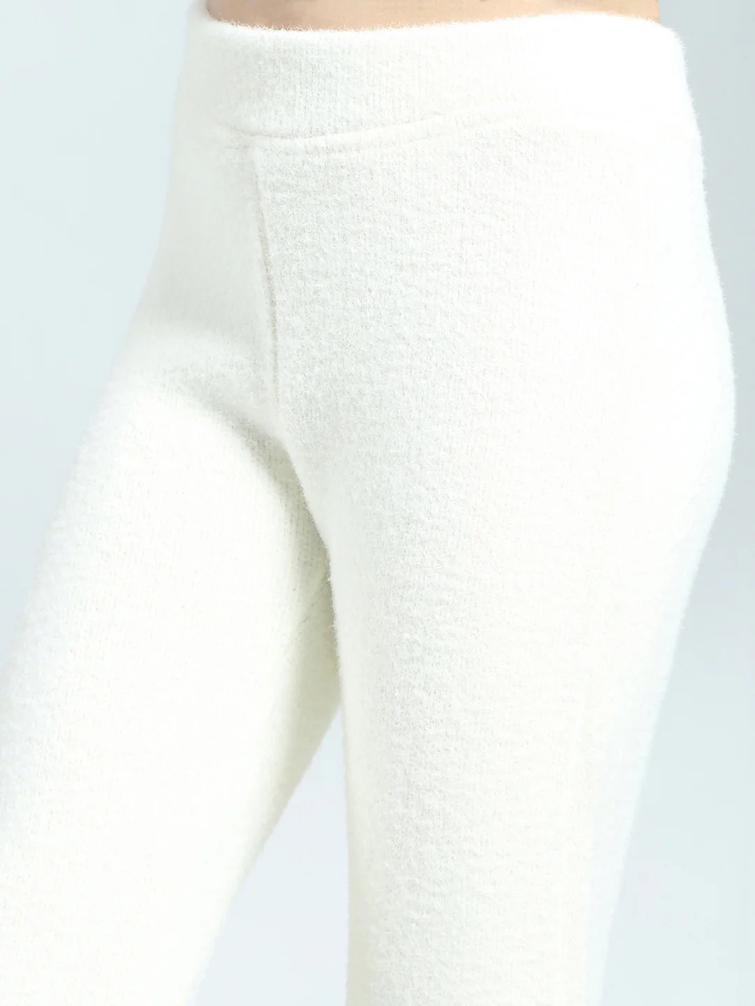Girls Cream Self Design Round Neck Full Sleeve Cords Set - Image 8