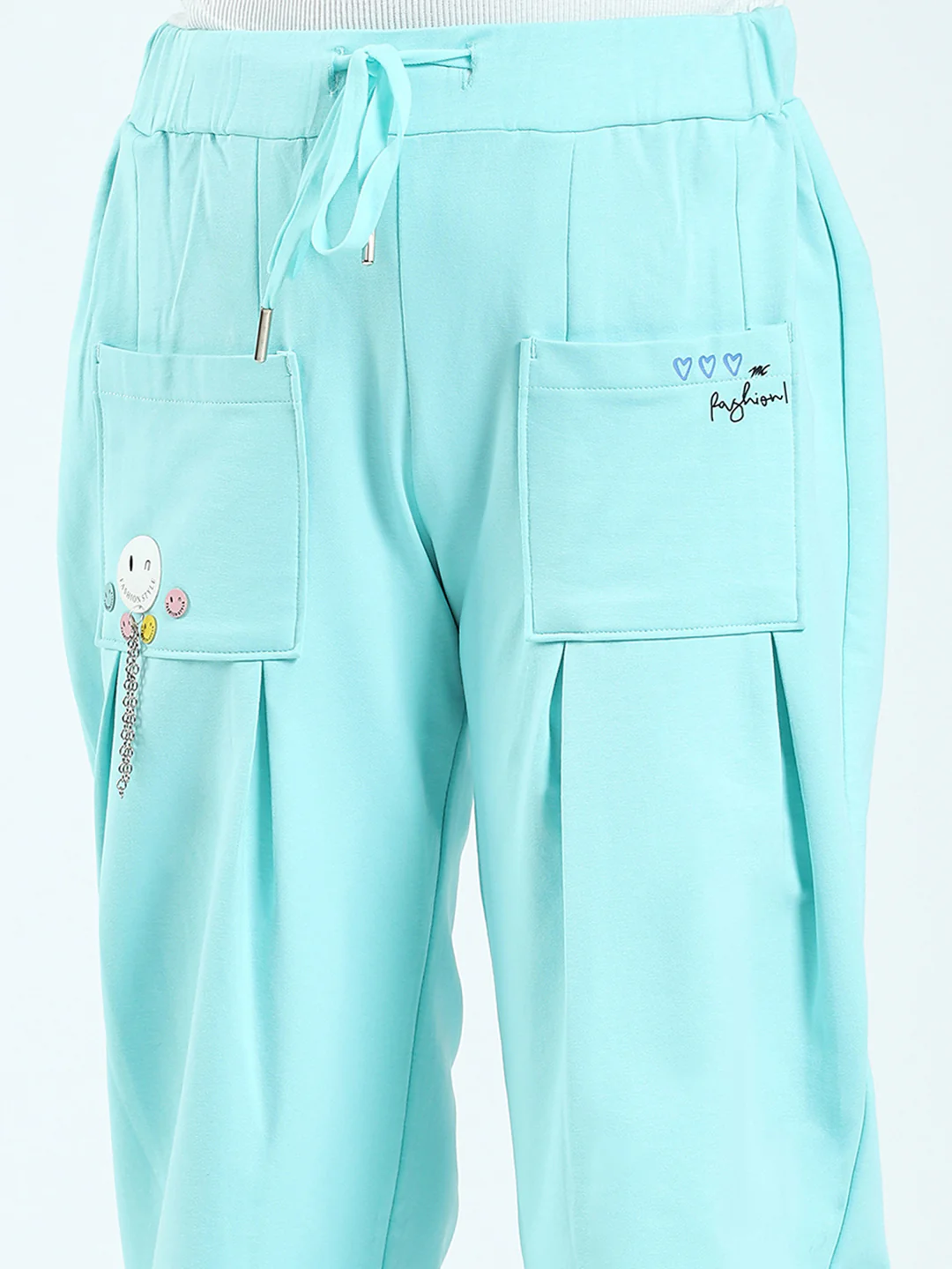 Girls Green Printed Regular Fit Lower - Image 6