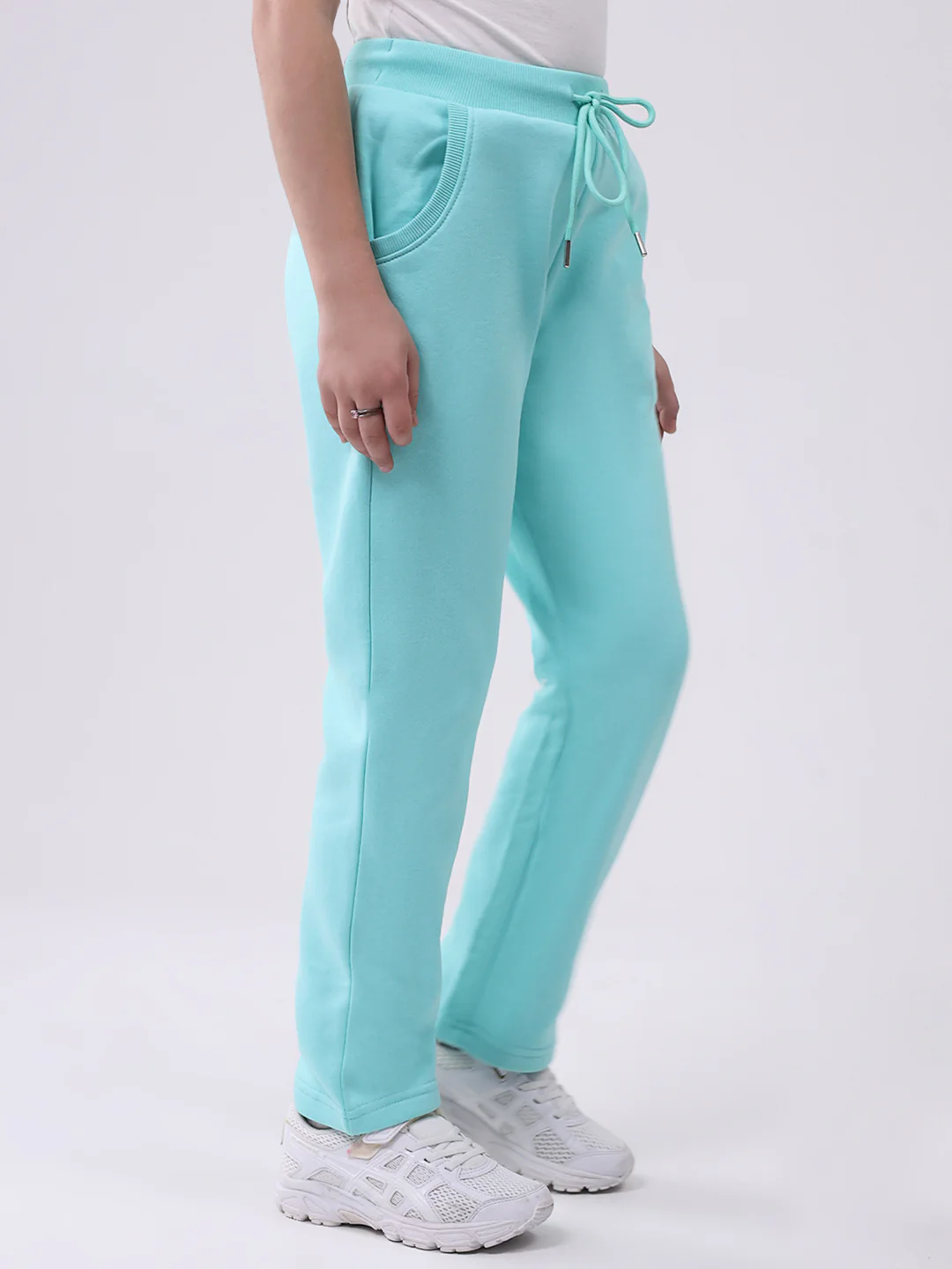 Girls Green Solid Regular Fit Lower - Image 4