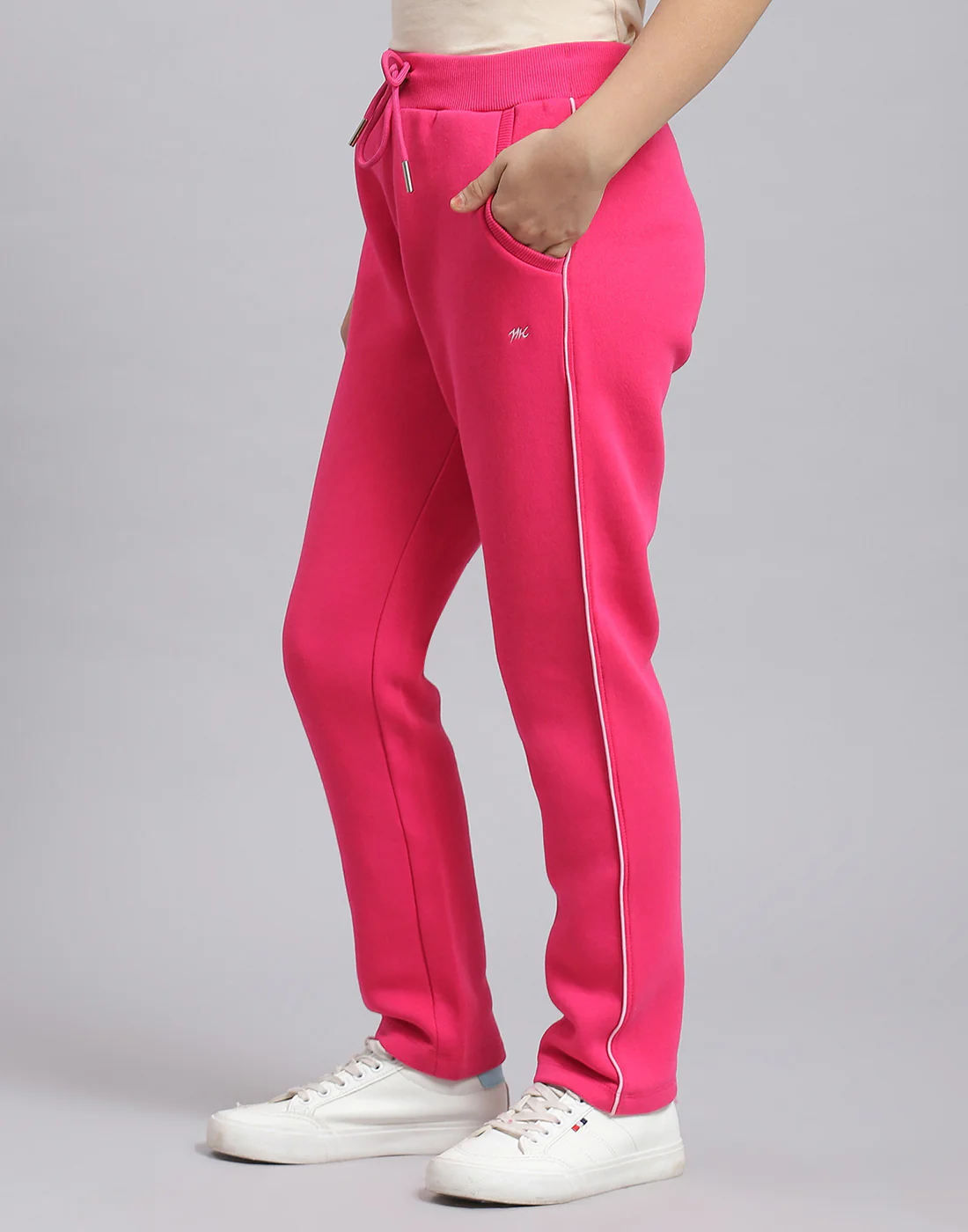 Girls Magenta Solid Regular Fit Lower - Image 3