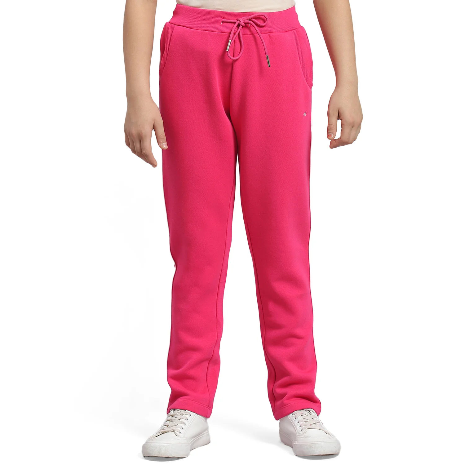 Girls Magenta Solid Regular Fit Lower - Image 5