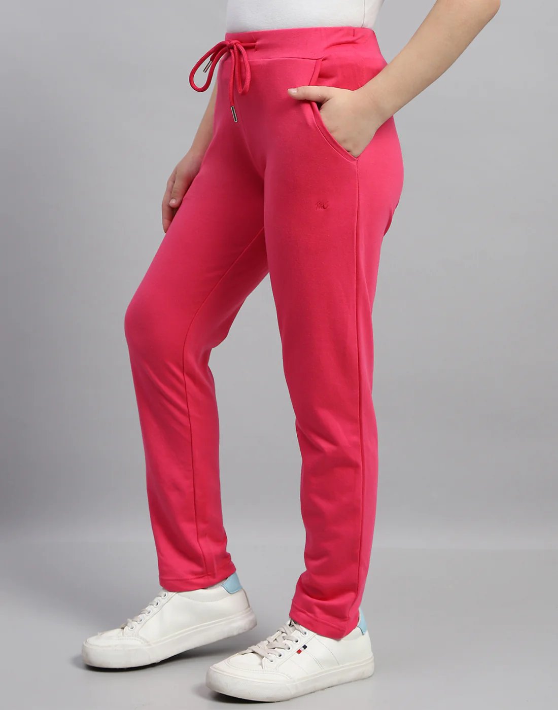 Girls Magenta Solid Regular Fit Lower - Image 3