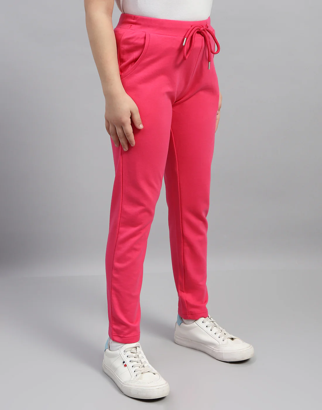 Girls Magenta Solid Regular Fit Lower - Image 4