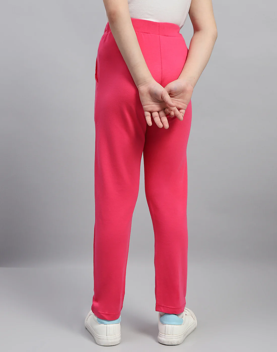 Girls Magenta Solid Regular Fit Lower - Image 5