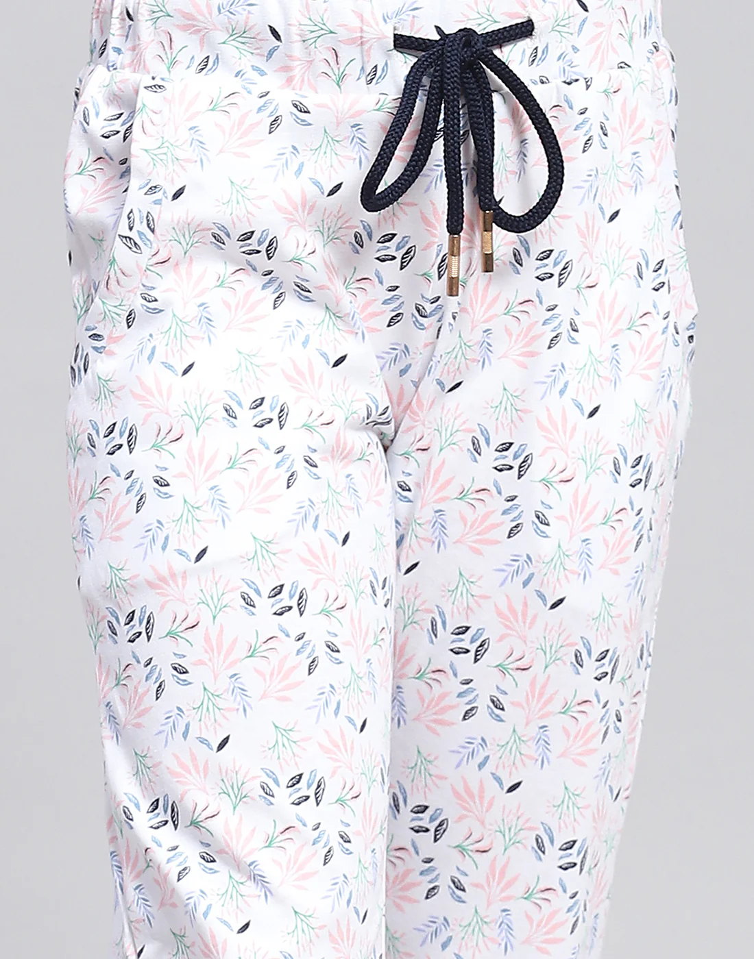 Girls Navy Blue Printed Round Neck Half Sleeve Lower Set - Image 9
