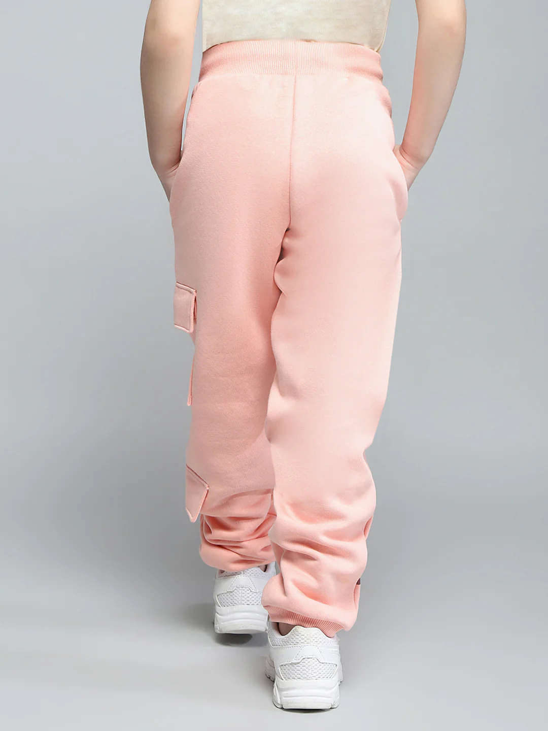 Girls Peach Printed Regular Fit Lower - Image 5