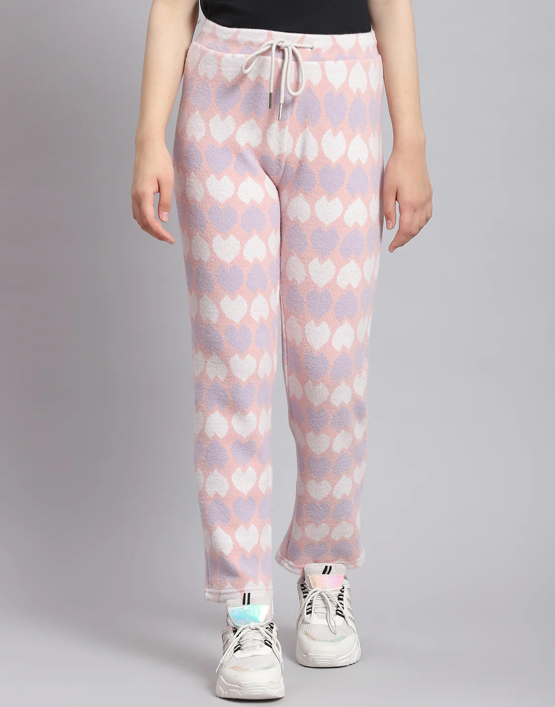 Girls Peach Self Design T Neck Full Sleeve Cords Set - Image 7