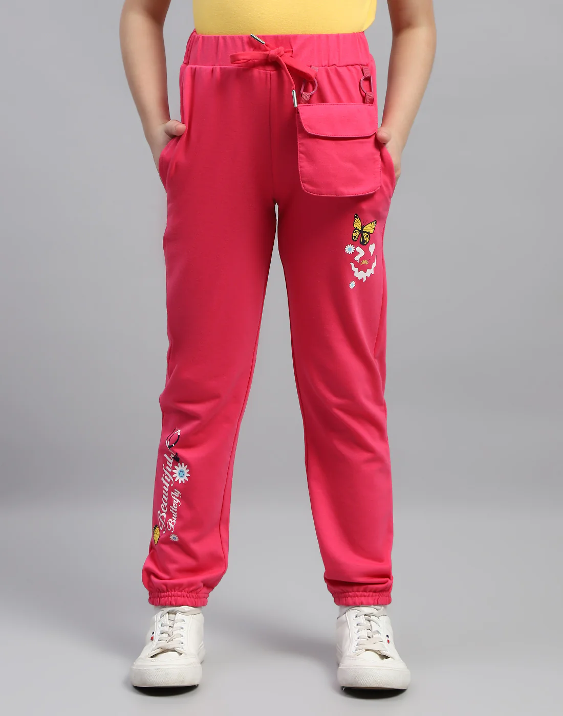 Girls Pink Printed Regular Fit Lower - Image 2