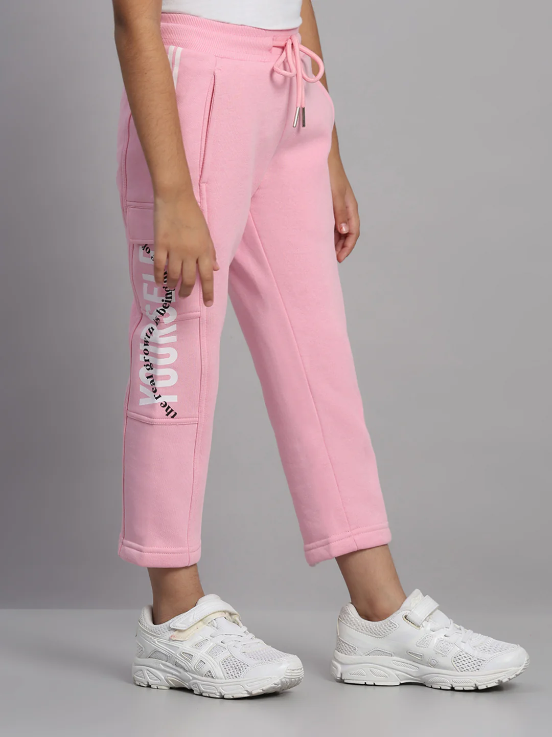 Girls Pink Printed Regular Fit Lower - Image 4