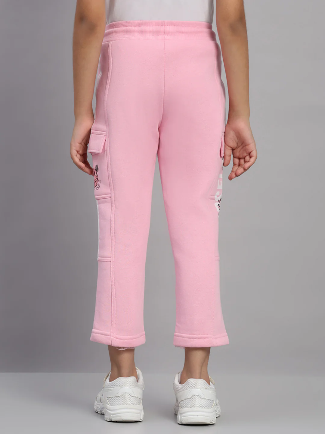 Girls Pink Printed Regular Fit Lower - Image 5