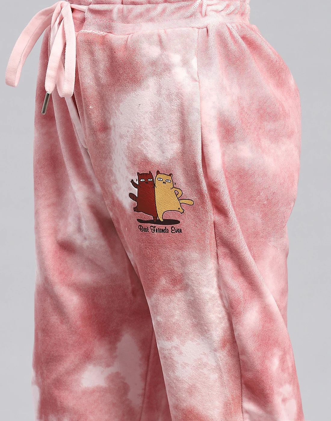 Girls Pink Printed Round Neck Full Sleeve Cords Set - Image 8