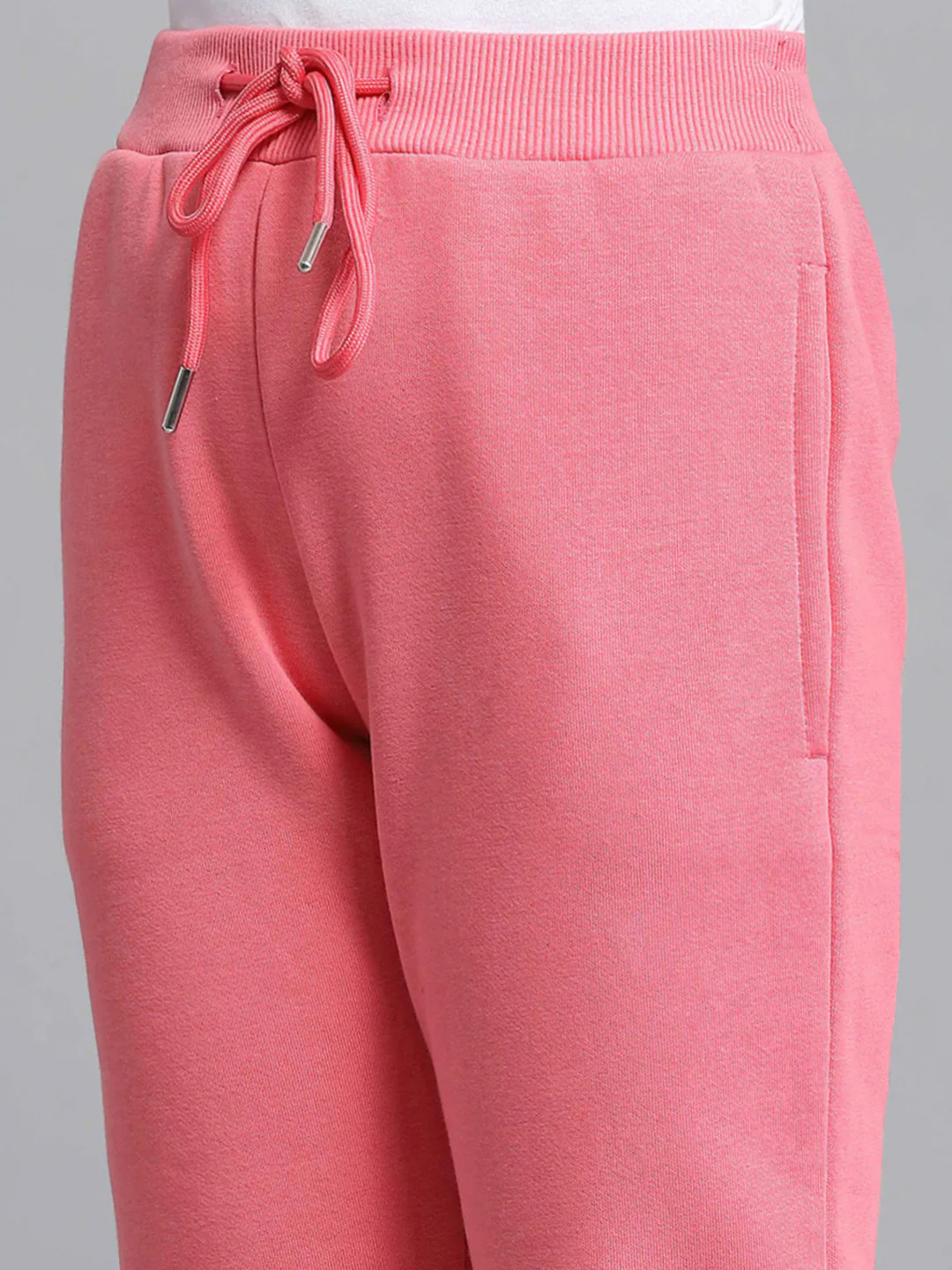 Girls Pink Printed Round Neck Full Sleeve Tracksuit - Image 9