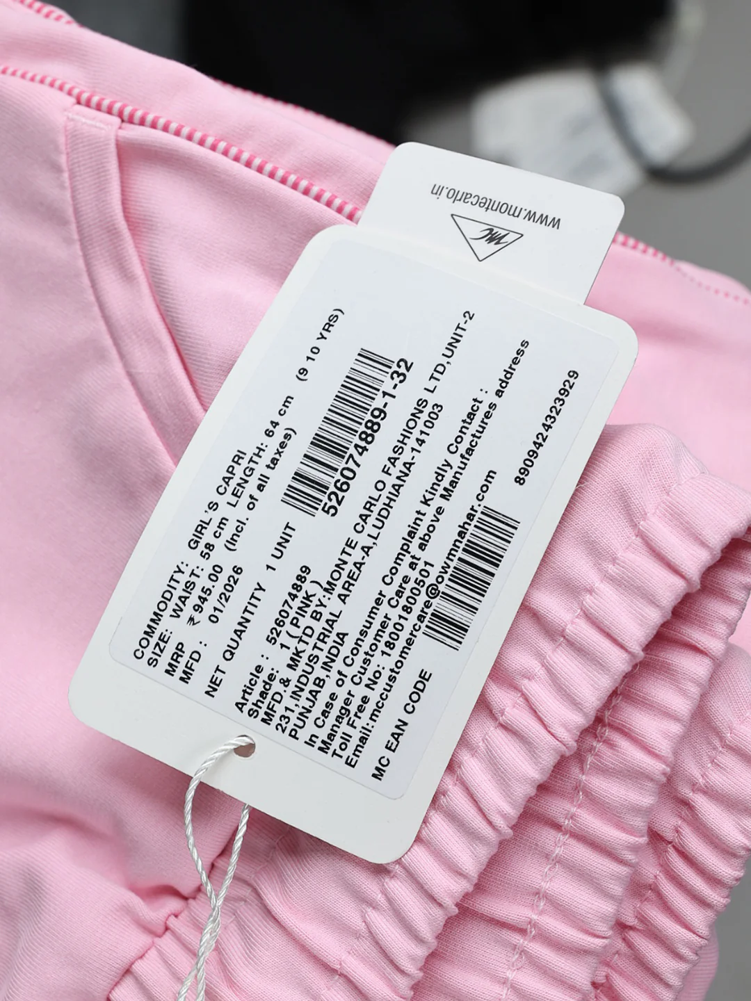 Girls Pink Solid Regular Fit Capri - Image 6