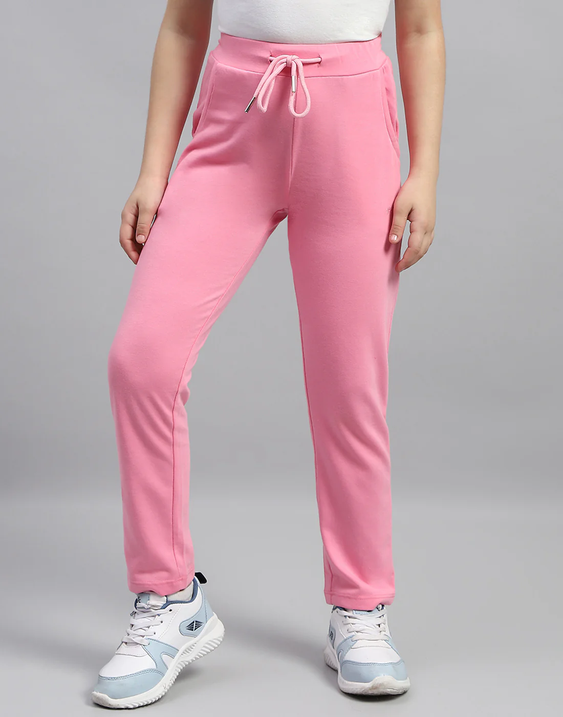Girls Pink Solid Regular Fit Lower - Image 2