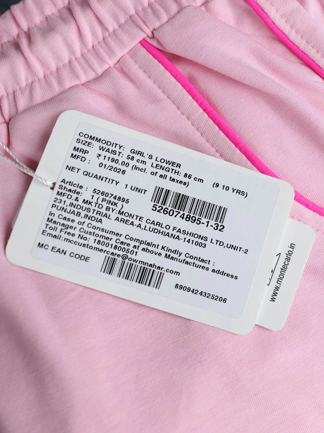 Girls Pink Solid Regular Fit Lower - Image 6