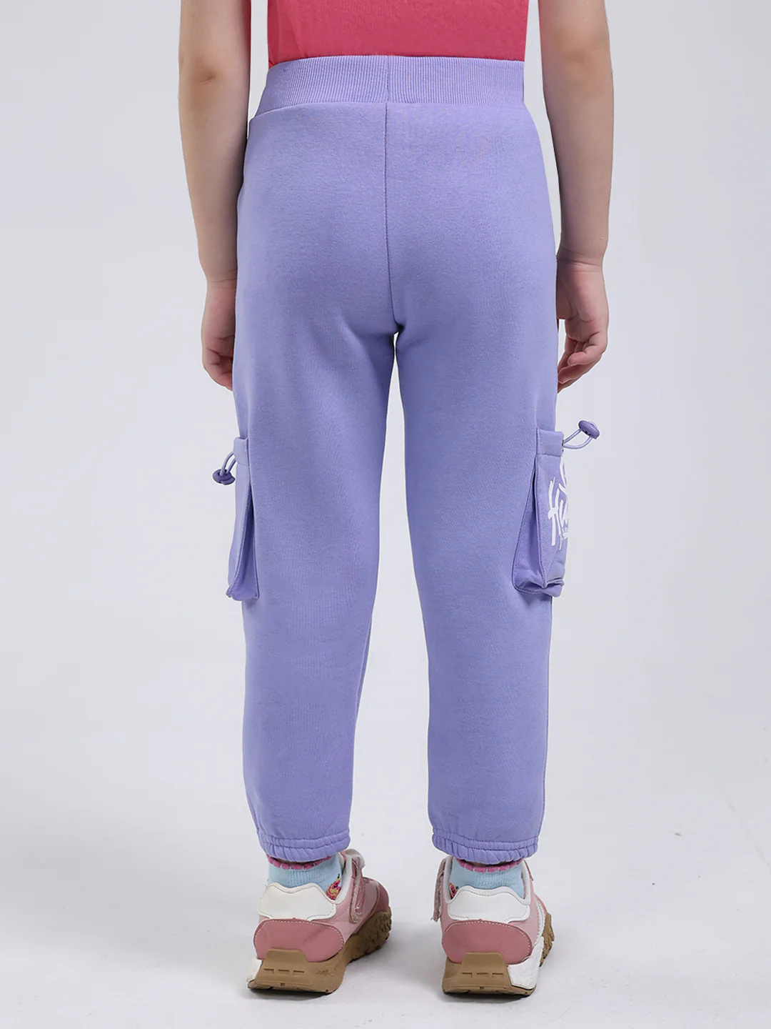 Girls Purple Printed Regular Fit Lower - Image 5