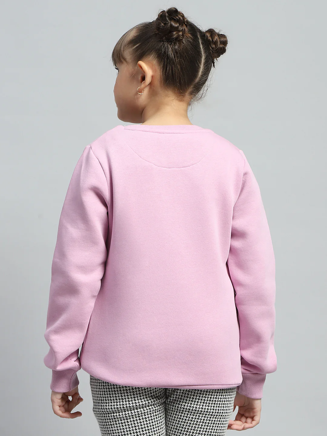 Girls Purple Printed Round Neck Full Sleeve Sweatshirt - Image 5