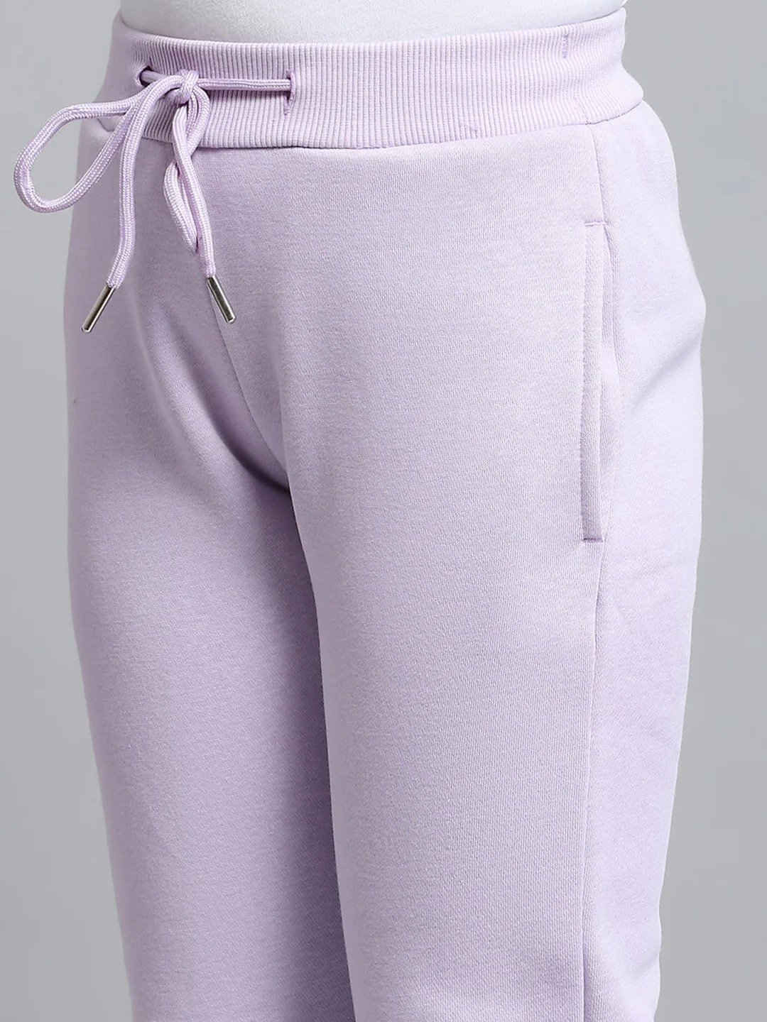 Girls Purple Printed Round Neck Full Sleeve Tracksuit - Image 8