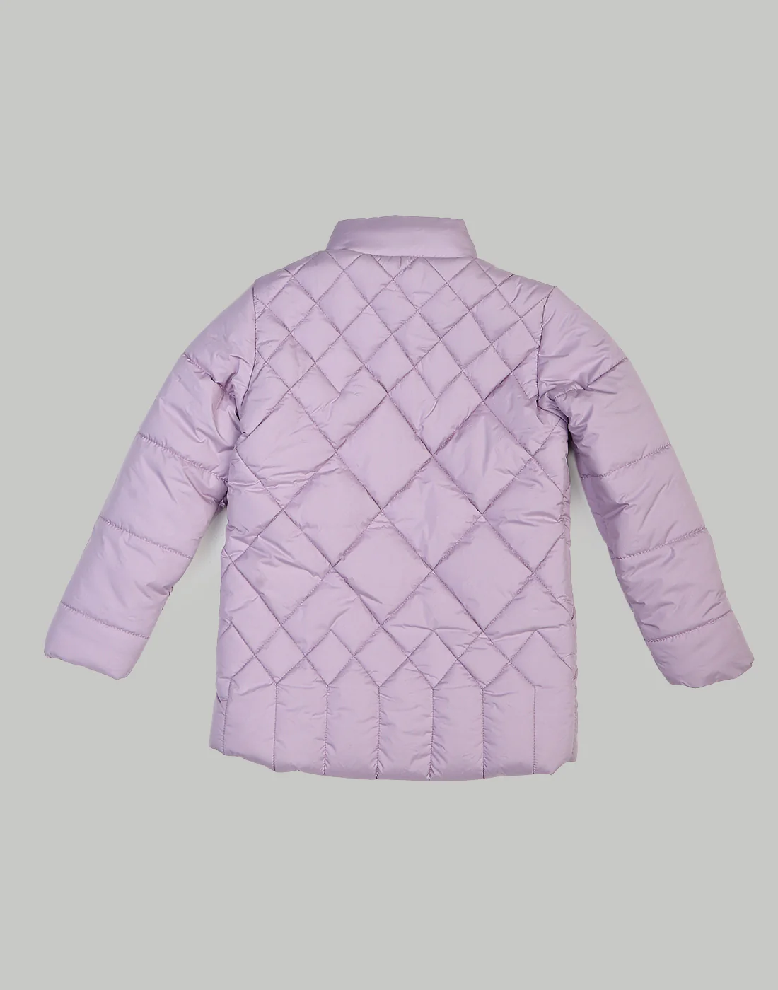 Girls Purple Self Design Collar Full Sleeve Girls Jacket - Image 5