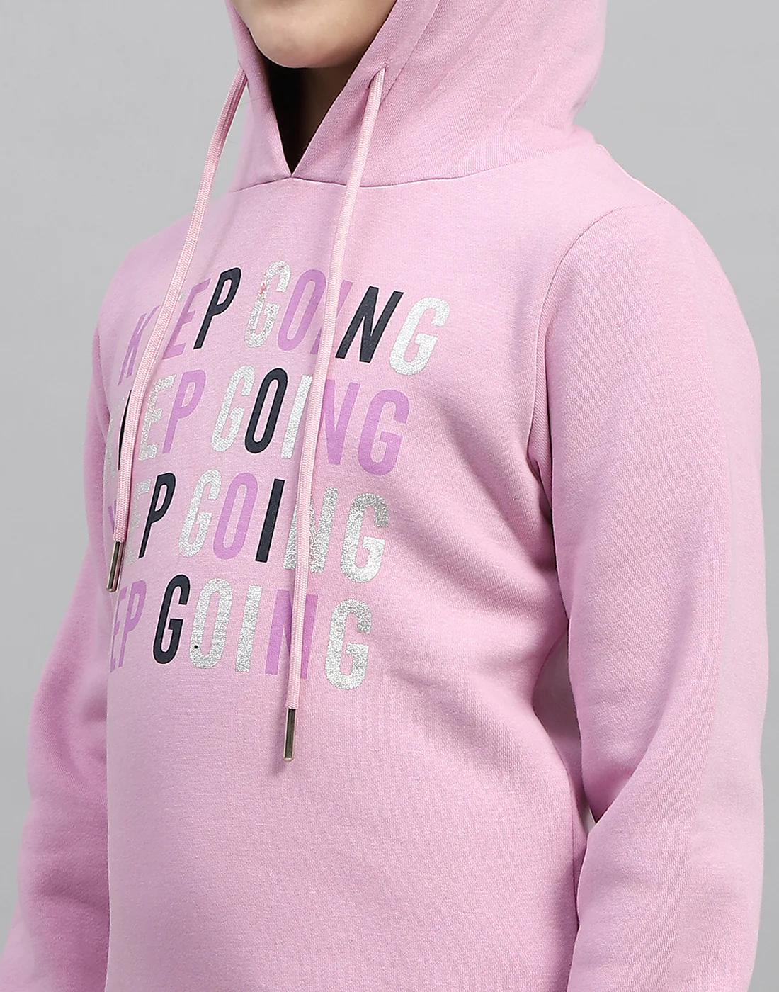 Girls Purple Solid Hooded Full Sleeve Sweatshirt - Image 8
