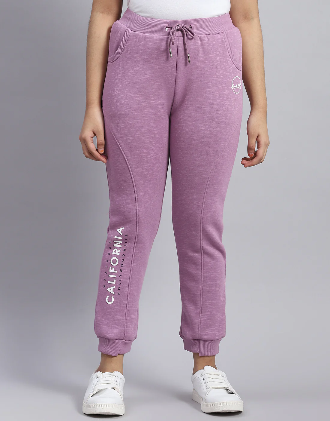 Girls Purple Solid Regular Fit Lower - Image 2
