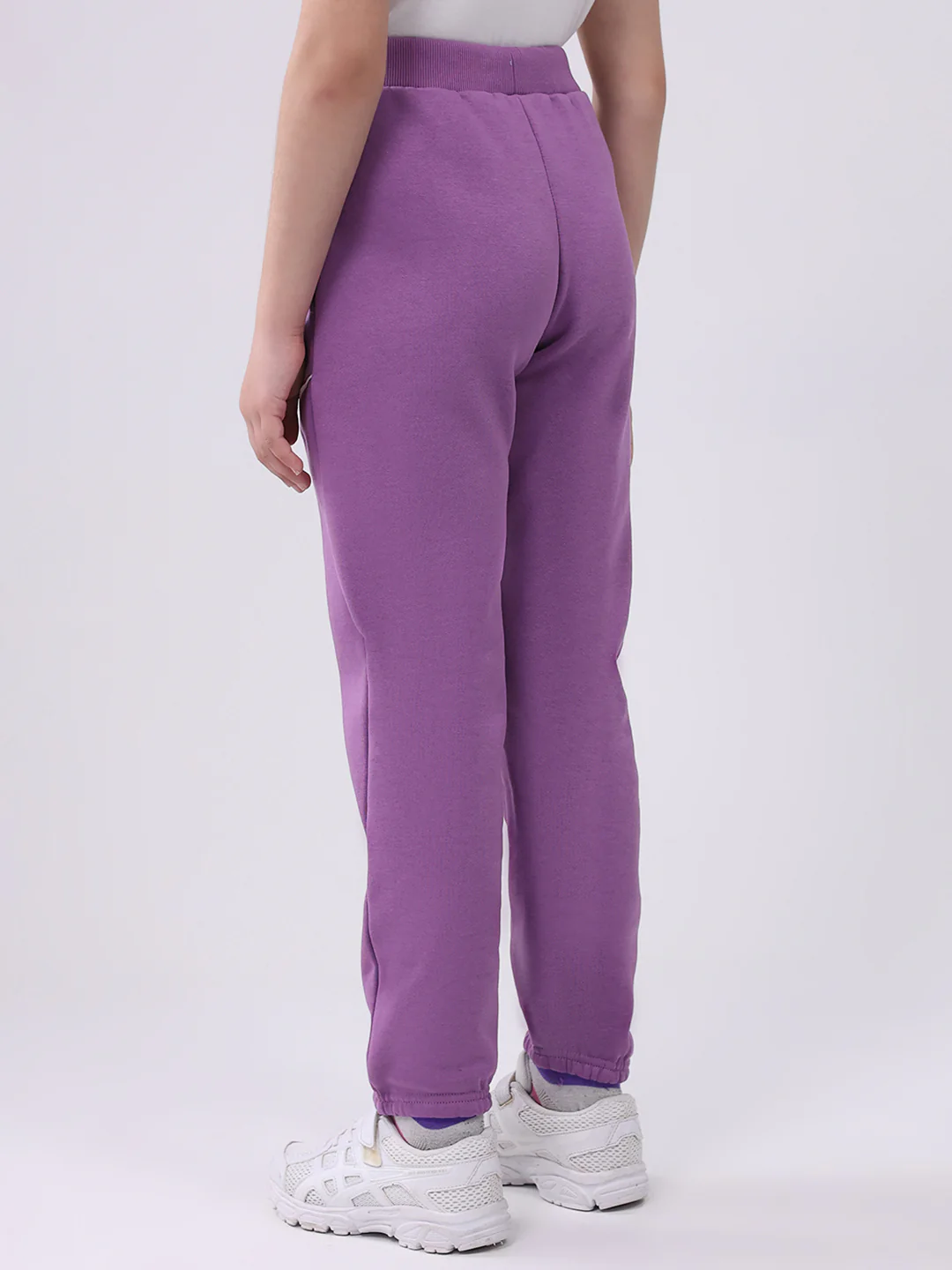 Girls Purple Solid Regular Fit Lower - Image 5