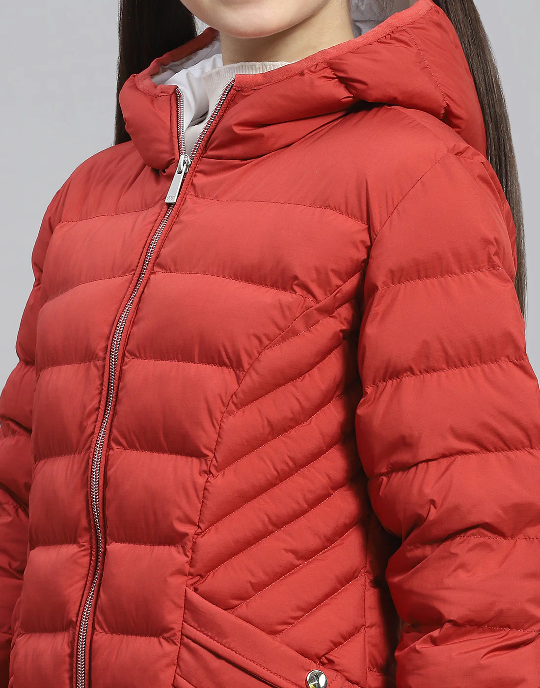 Girls Red Solid Hooded Full Sleeve Girls Jacket - Image 6