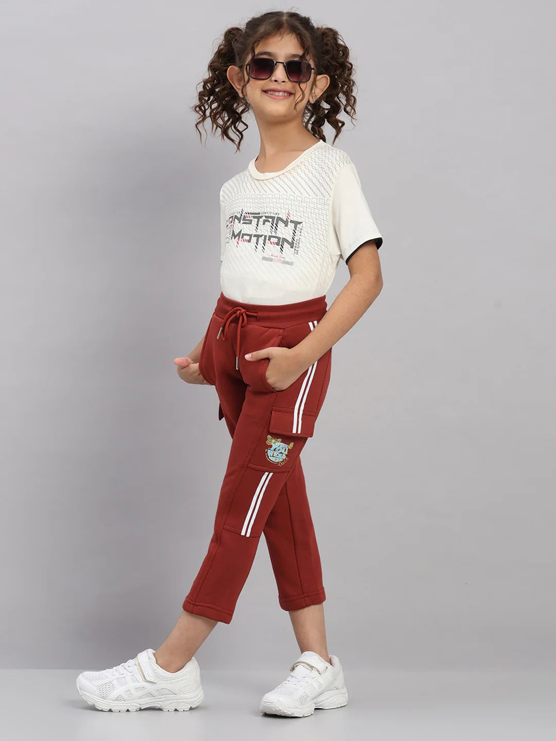 Girls Rust Printed Regular Fit Lower - Image 2