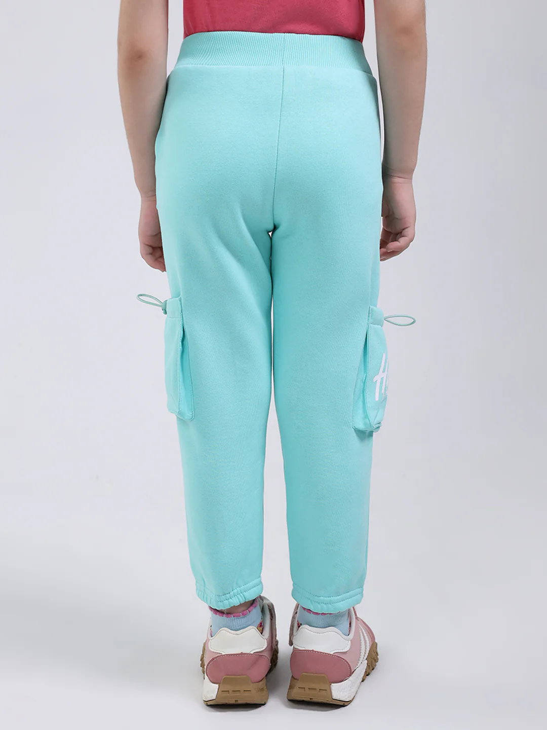 Girls Sea Green Printed Regular Fit Lower - Image 5